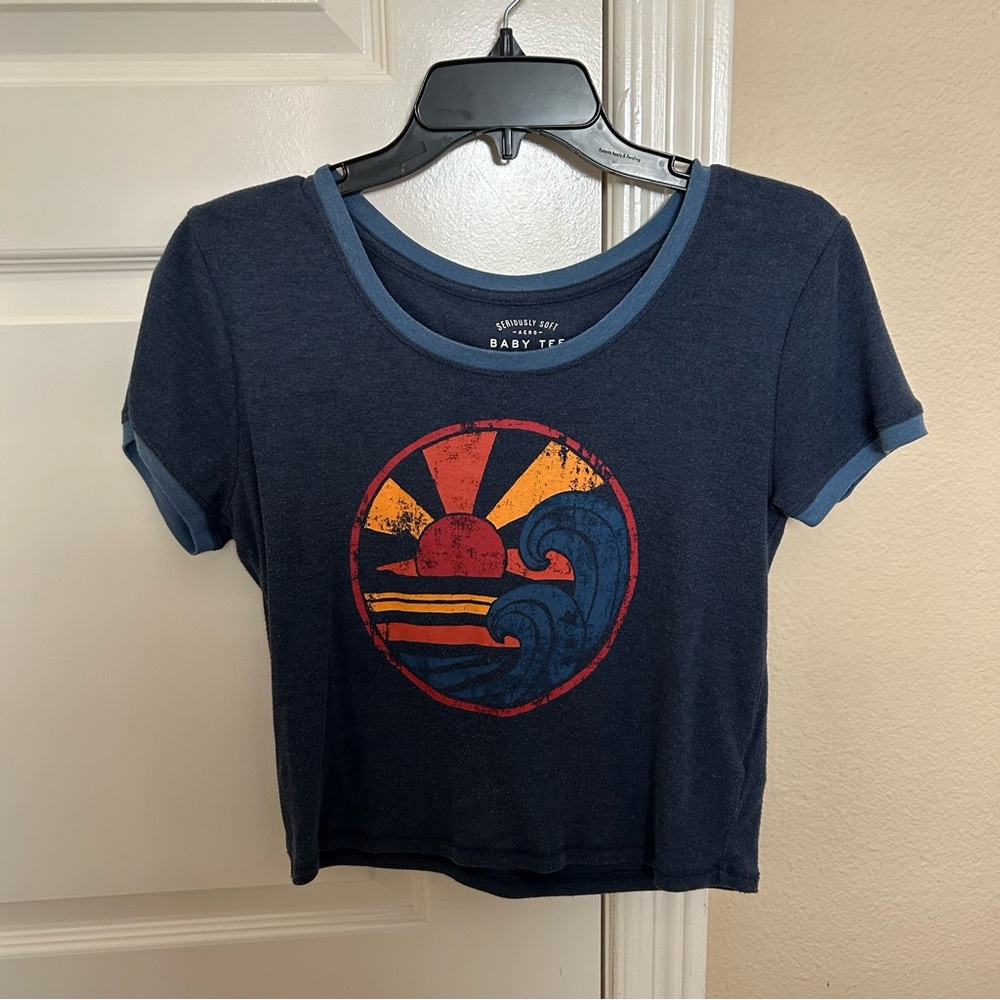 AERO Seriously Soft Summer Baby Tee Blue Shirt